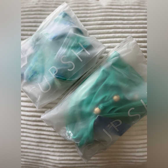 NWT Cupshe Tie Dye Water Garden Lace-Up Top & Ultra Cheeky Bikini Set - Picture 7 of 8